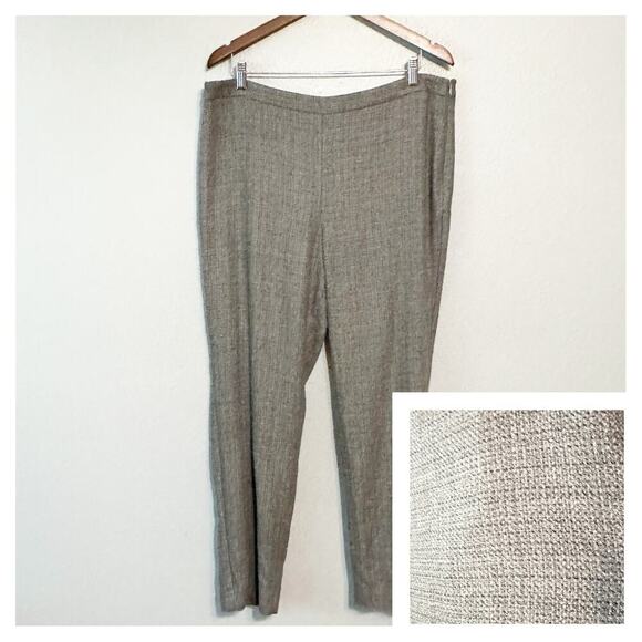 Talbots Wool Blend Italian Woven Gray Brown Pants Women's Size 16 Petite - Picture 1 of 15